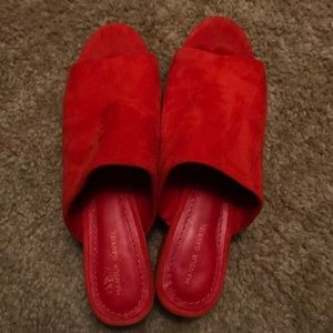 Mansur Gavriel Flamma Red Mule Sz 37